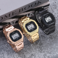Jam Tangan Digital Retro Kotak SCMI 3681 Pria, Tahan Air 30M, Bercahaya, Alarm, Stopwatch, Tali Baja Anti Karat, Jam Tangan Sport
