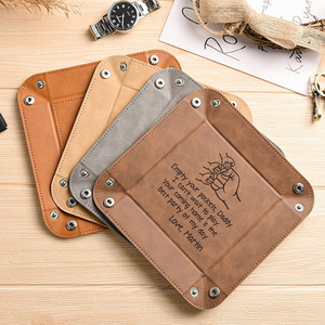 Bandeja Organizadora de Escritorio de Cuero Sintético con Grabado Láser, Bandeja de Cuero Sintético para Llaves, Teléfono, Gafas de Sol - Product Image 3