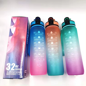 Ensemble de 3 bouteilles d'eau motivantes 3 en 1, dégradé noir, 2l, en plastique, avec marqueur de temps - Product Image 4