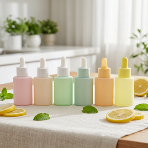 Botellas de Vidrio con Gotero en Color Pastel Macaron con Logotipo Personalizado al por Mayor, Frascos de Suero Brillantes de Color para Esencia Facial y Aceite Esencial - Product Image 6