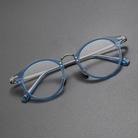 En stock, monture optique ronde en acétate et titane, simplicité, mode, lunettes de haute qualité, lunettes pour hommes et femmes