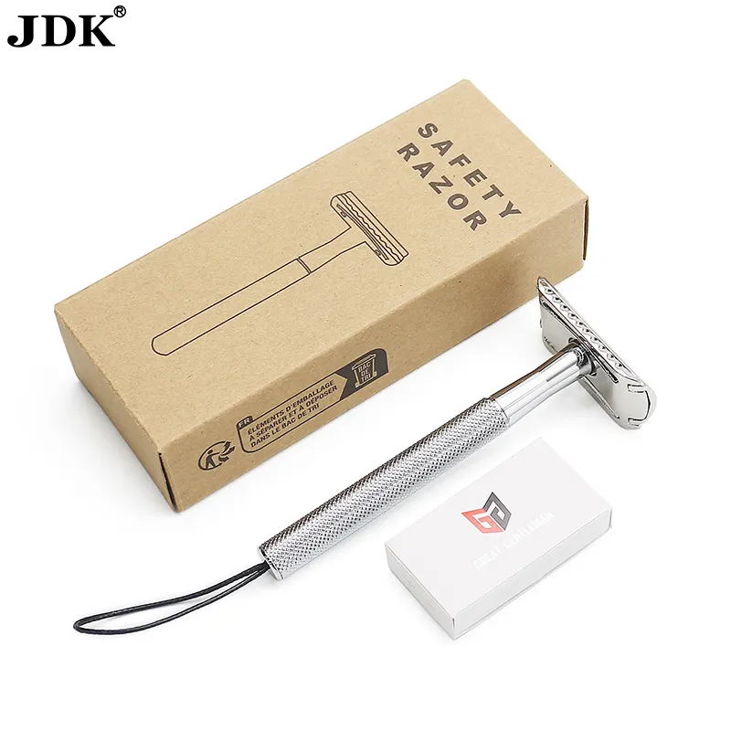 JDKカスタムロゴRasierhobel Rasoir oe surete Maquinilla de afeitar Lady Women Double Edge Blades Shaving Safety Razor with Box