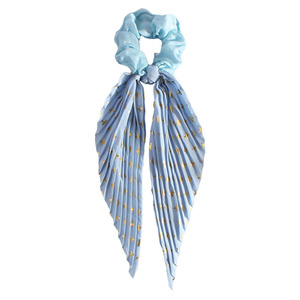 Élastiques à <span class=keywords><strong>cheveux</strong></span> vintage style américain et européen, avec <span class=keywords><strong>long</strong></span> ruban, <span class=keywords><strong>attache</strong></span>-queue de cheval, faits main, motif floral doré - Product Image 4