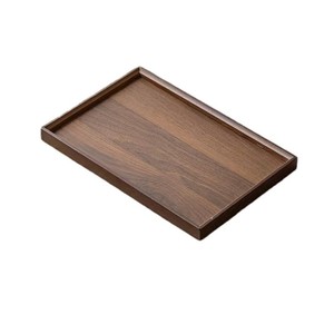 Chinese Style Minimalist Rectangular <b>Tea</b> <b>Tray</b> Black Walnut Color Handle Design For <b>Tea</b> Coffee Breakfast Serving - Product Image 5