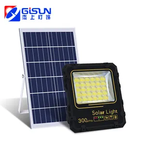 Gisun Nieuwe Collectie Timer Afstandsbediening SMD2835 Outdoor Waterdichte Ip66 100 200 300 400 W Led Solar Flood Lamp Licht