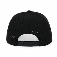 Casquette de baseball perforée à 5 panneaux, découpée au laser, imperméable, de haute qualité, pour l'extérieur, avec logo personnalisé, conception OEM, vente en gros