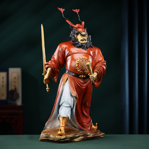 Zhong Kui Brass Statue Painted Figure Tabletop <b>Decor</b> Home Living Room Ornament - Product Image 2
