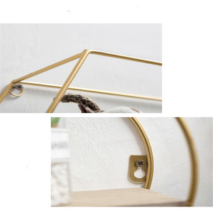 Đồ Nội Thất Gia Đình Sáng Tạo Hiện Đại Kệ Treo Hàng Hóa Màu Vàng Giá Treo Tường Bằng Kim Loại - Product Image 6