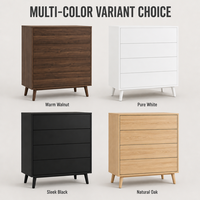 Commode vintage couleur noyer à 4 tiroirs, en mélamine, coffre de rangement en bois, grand organisateur de vêtements pour chambre à coucher, vente en gros OEM