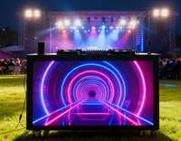 Mesa de soporte de video plegable de seis partes con pantalla LED de fachada P1.53 P1.86 P2.5 P3.076, cabina de DJ, pantalla LED de pared para clubes musicales