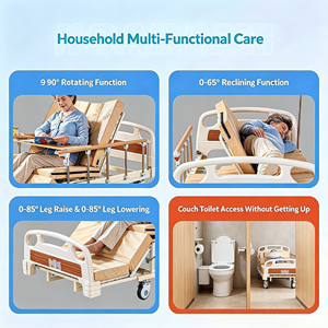 <span class=keywords><strong>Lit</strong></span> médical manuel à courbe moyenne avec toilettes intégrées, <span class=keywords><strong>lit</strong></span> <span class=keywords><strong>de</strong></span> soins à domicile réglable avec poteau porte-perfusion et <span class=keywords><strong>table</strong></span> repas <span class=keywords><strong>pour</strong></span> seniors - Product Image 3