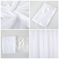 Chemin de table de mariage en polyester écologique rose pâle large couleur unie de luxe