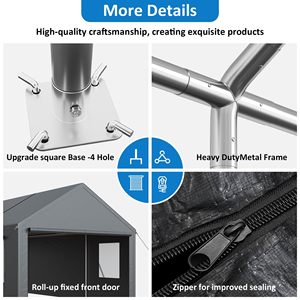 Carport 20x20 ft Heavy Duty tán 2 side-mở cử<span class=keywords><strong>a</strong></span> Roll-up Windows nhà để xe Xe Xe tải thuyền xe máy - Product Image 4
