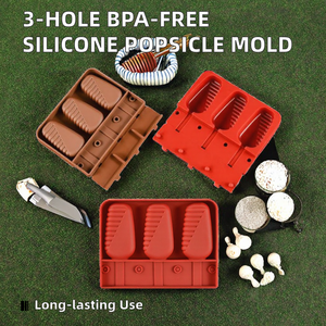 Moule à sucettes glacées en silicone à 3 trous, outil de fabrication de crème glacée de qualité alimentaire sans BPA pour desserts glacés - Product Image 3
