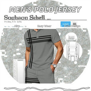 Pantalones Cortos Casuales Cómodos y a la Moda con Estampado Frontal Personalizado, Estilo Europeo Americano para Hombre, con Flecos, Transpirables, de Manga Corta, 100% Poliéster - Product Image 2