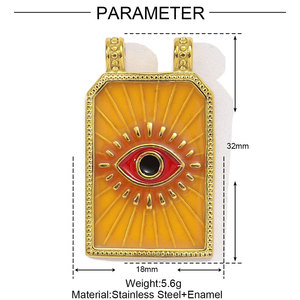 Hongtong AC-134 Edelstahl Vintage <span class=keywords><strong>Tarot</strong></span> glänzend Zirkon Rechteck DIY Herstellung Schmuck Charms Zubehör Großhandel Anhänger - Product Image 3