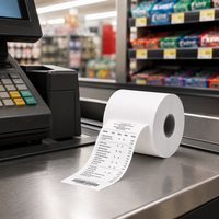 Kertas Thermal Roll POS Kertas Struk 35-80GSM 100% Pulp Kayu Gulungan Kasir OEM Printing Grosir