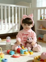 Mehrsprachige Konversationsaufzeichnung 22 Zoll Lebensechte Neugeborenen-Babypuppe Weiche Silikon-Vinyl-Mädchenpuppe Geburtstagsgeschenk Anpassbar