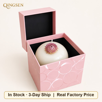 Caja de Regalo Rosa Minimalista con Tapa y Base de Papel Rígido Personalizada, con Acabado Suave al Tacto, para Empaque de Velas, Estilo Moderno para Interiores