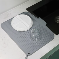 Tapis de séchage antidérapant en silicone épais, résistant à la chaleur, pour évier et robinet