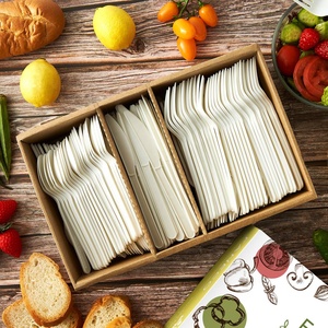 Nhà Máy ban đầu sang trọng cao cấp thiết lập dao kéo 100% compostable dao màu đen muỗng nĩa cpla phân hủy sinh học PLA tái sử dụng cho các bên - Product Image 4