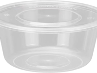 Recipiente Redondo de Plástico para Alimentos, Apto para Microondas, Libre de BPA, Reutilizable y Reciclable, con Tapa