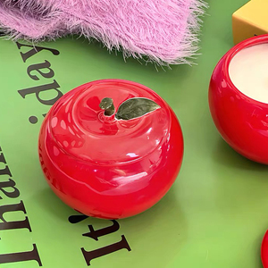 <strong>Red</strong> Luxury Apple Shaped Aromatherapy <strong>Candle</strong> Scented Container Custom Logo Ceramic Jars for Christmas Gifts Soy Wax <strong>Candles</strong> - Product Image 3