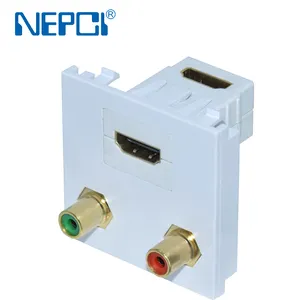 Brand new face plate RCA Coax Wall Plate 2 RCA +1 multi media dual ports 50*50 ABS white black manufacturer high quality