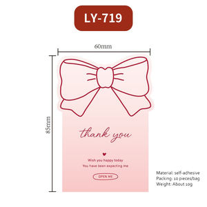 Kartu pos busur lucu kartu hadiah stiker terima kasih kue toko roti dekoratif kotak hadiah stiker segel - Product Image 6