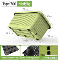 Jardinière rectangulaire en plastique PP blanc crème, moulée par injection, avec grille, légère et durable, pour légumes et fleurs