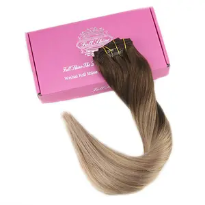 Cheap price 100g 120g 160g 220g Double Weft 100% Remy Brazilian Human Hair Extensions Clip In