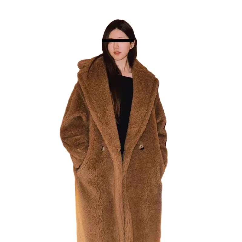 Haute qualité automne hiver ours en peluche laine manteau de fourrure femmes chaud doux fourrure pardessus femme en peau de mouton Teddy manteau