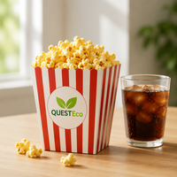 Boîte à popcorn miniature personnalisée en gros, emballage de popcorn en carton blanc de qualité alimentaire avec logo pour mariage et fête