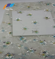 Tissu en tulle brodé floral 3D léger, double face, antistatique, avec dentelle, sequins et perles, vente chaude 120