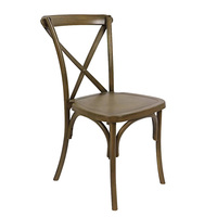 Chaise empilable en résine plastique à dossier croisé pour événements extérieurs, banquets, mariages et bistrots