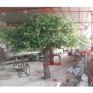 Barato atacado 350cm altura grande artificial verde árvore baniana planta bonsai artificial árvore benjamina