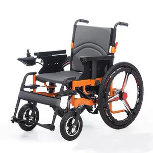 Gran oferta, silla de ruedas eléctrica plegable portátil, equipo de rehabilitación de hemiplejia de acero para adultos mayores discapacitados