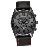 Faible QUANTITÉ MINIMALE DE COMMANDE Pas Cher XINEW Bande de Cuir Sport Quartz Montre relogio masculino
