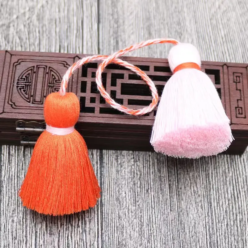 sjzmm customize high quality double cotton tassels 4cm with string 700colors cotton thread for making jewelry decoration