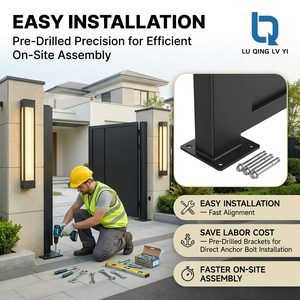 Système moderne de <span class=keywords><strong>portail</strong></span> et de auvent en aluminium, <span class=keywords><strong>portail</strong></span> d'entrée thermolaqué antirouille pour entrepreneurs en villas - Product Image 6