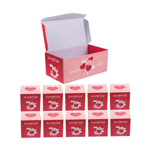 Caja de regalo de mujer delicada de papel de diseño de rebote de cartón Rosa grueso estampado de corazón sorpresa de almacenamiento de dulces de San Valentín - Product Image 1