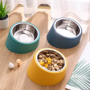Non Slip Pet Feeder Bowl Elevated Add Height Cervical Protection Dog Cat Single Bowl