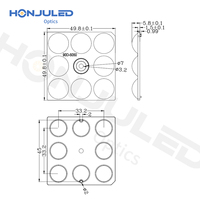 HONJU Custom 8 1 Multi Source PC LED Optical Lens IP65 90 Degree Beam Angle High Efficiency Outdoor Commercial Lighting 2-Year
