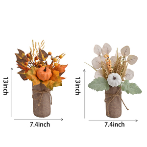 Ramo de Calabazas Artificiales de Cosecha Otoñal con Hojas de Arce para el Día de San Valentín, Decoración para Dormitorio, Sala de Estar, Cesta de Flores - Product Image 6