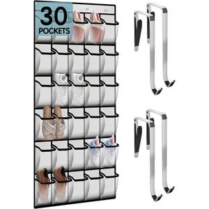 Door <b>Shoe</b> Organizer 30 Breathable Mesh Pockets Large Capacity Compact Portable Closet <b>Storage</b> Hanging <b>Shoe</b> Rack Organizer - Product Image 1