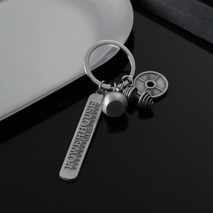 Porte-clé en métal gravé, nom personnalisé, logo de sport, haltère, kettlebell, pièce d'haltère, <span class=keywords><strong>crossfit</strong></span>, fitness, gym - Product Image 6