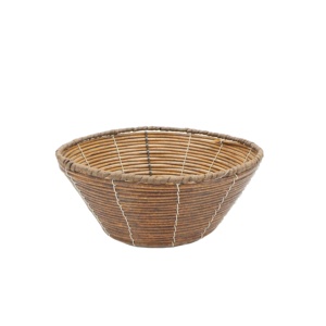 Panier de rangement mixte en forme de disque, cordon en <span class=keywords><strong>papier</strong></span> brun, tube en <span class=keywords><strong>plastique</strong></span> marron, panier de rangement - Product Image 1