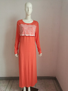 KY élastique décolleté doux coton peigné enceinte à manches longues dentelle maternité/<span class=keywords><strong>allaitement</strong></span> robe de <span class=keywords><strong>nuit</strong></span> ensemble - Product Image 3