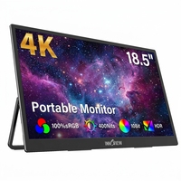Draagbare monitor 18,5 inch 4K 400 Nits IPS computer gaming scherm 180 ° Verstelbare standaard voor desktop Mac-telefoons, tablet, PS5/4 Switch