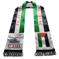 Vente en gros pas cher polyester imprimé AL QUDS Palestine écharpe cou Wrap drapeaux de faveur de mariage
